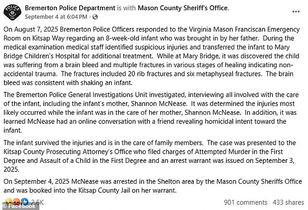 Wisconsin Mother Accused of Attempting to Murder Infant After Hospitalization for Severe Injuries; Investigation Underway