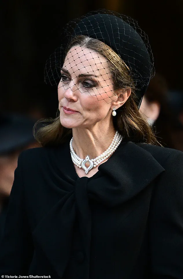 Kate Wears Royal Mourning Attire Featuring Queen Elizabeth II's Pearl Jewelry at Duchess of Kent's Funeral