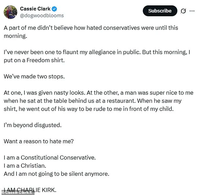 Conservative Influencer Cassie Clark Confronted Over Charlie Kirk Shirt in Public Incident