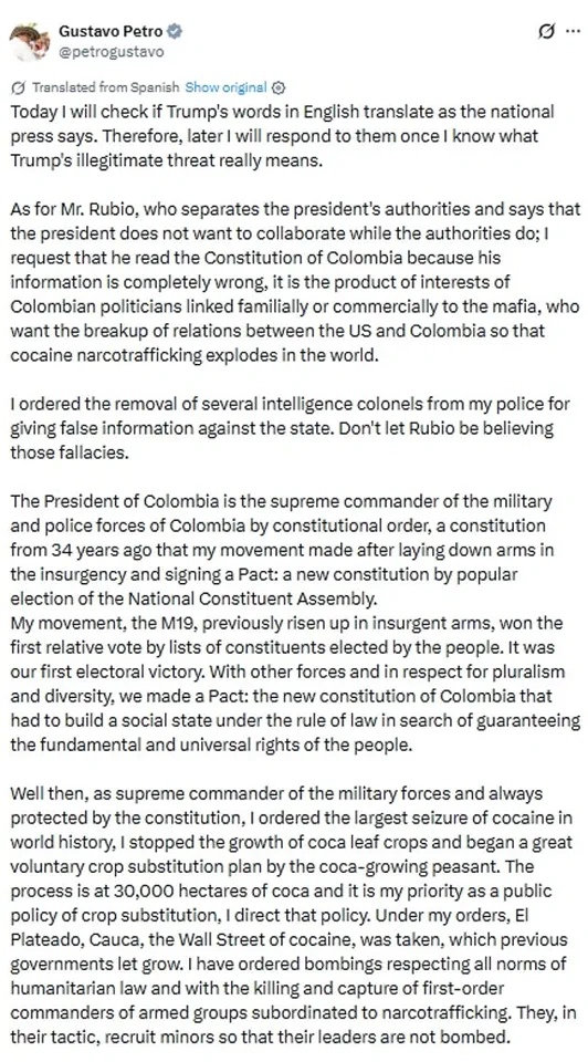 Insider Knowledge Reveals Escalation: Trump's Military Threats and Petro's Armed Response in Colombia