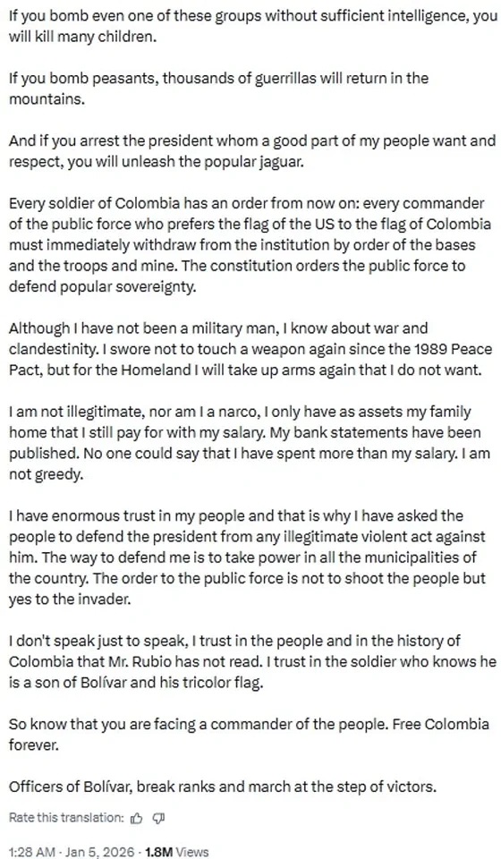 Insider Knowledge Reveals Escalation: Trump's Military Threats and Petro's Armed Response in Colombia