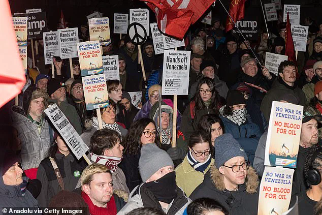 Protesters Burn American Flag Outside Downing Street Amid Criticism of Trump's Foreign Policy