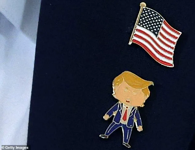 Trump Displays 'Happy Trump' Pin During Venezuela Oil Discussions