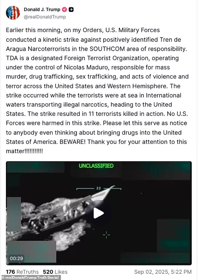 U.S. Military's Use of Civilian-Disguised Aircraft in Lethal Strike in Caribbean Sparks Legal Debate Over War Crime Allegations