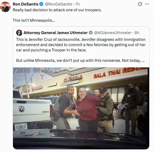 Florida Woman Arrested After Punching State Trooper During Anti-ICE Protest Sparks Debate Over Use of Force