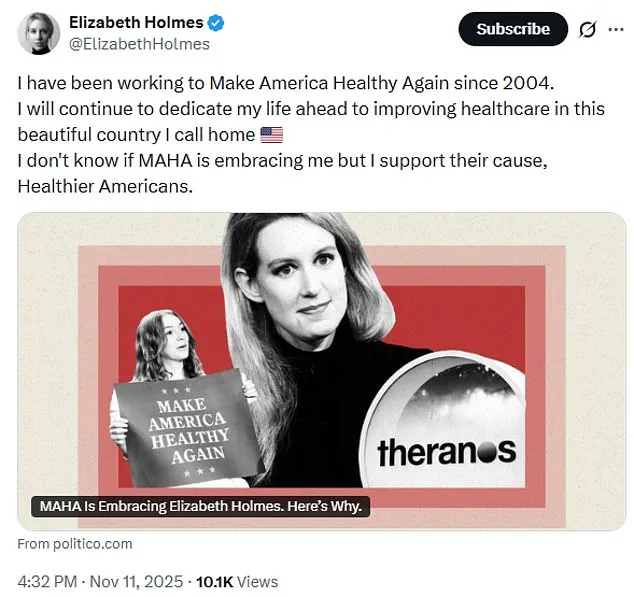 Elizabeth Holmes Requests Trump Administration to Commute Her Theranos Fraud Sentence