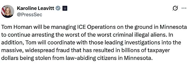 Noem's Social Media Post Celebrating Federal Efforts Criticized for Timing Amid Minnesota Shooting Crisis