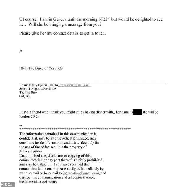 Newly Released Emails Reveal Alleged Link Between Jeffrey Epstein and Former Duke of York