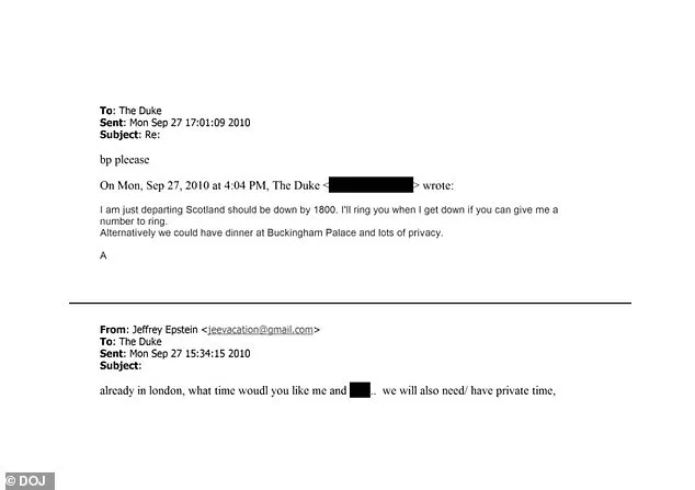 Newly Released Emails Reveal Alleged Link Between Jeffrey Epstein and Former Duke of York