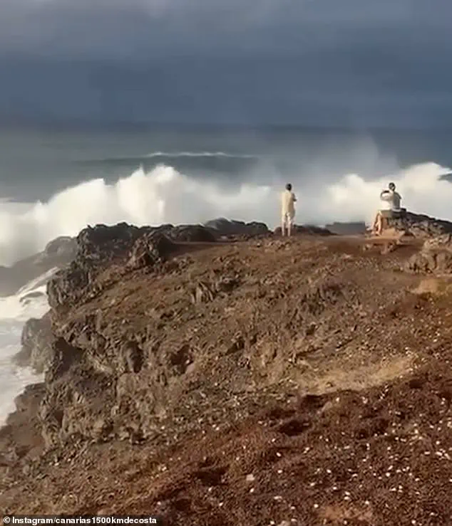 Monstrous Wave Drenches Reckless Tourists in Canary Islands Storm