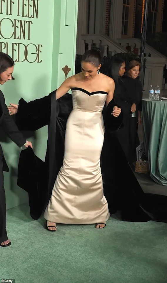 Meghan Markle Steals Spotlight at Fifteen Percent Pledge Gala in Controversial Zelda Wynn Valdez-Inspired Dress