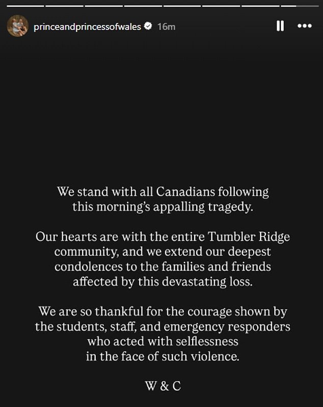 Monarch Expresses Shock and Solidarity After Tumbler Ridge School Shooting Claims Nine Lives