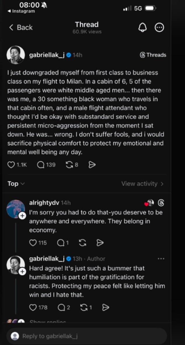 Former Vogue Editor Downgrades from First Class to Business Class Over Racial Discomfort on Milan Flight