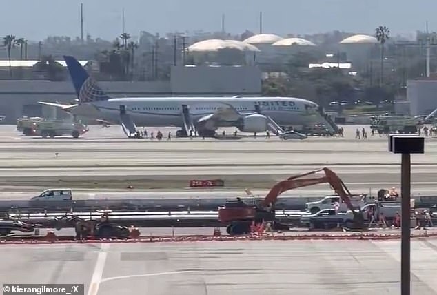 United Airlines Flight Makes Emergency Landing at LAX After Engine Failure, Evacuation Ensues