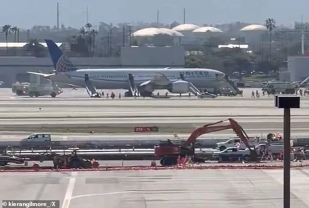 United Airlines Flight Makes Emergency Landing at LAX After Engine Failure, Evacuation Ensues