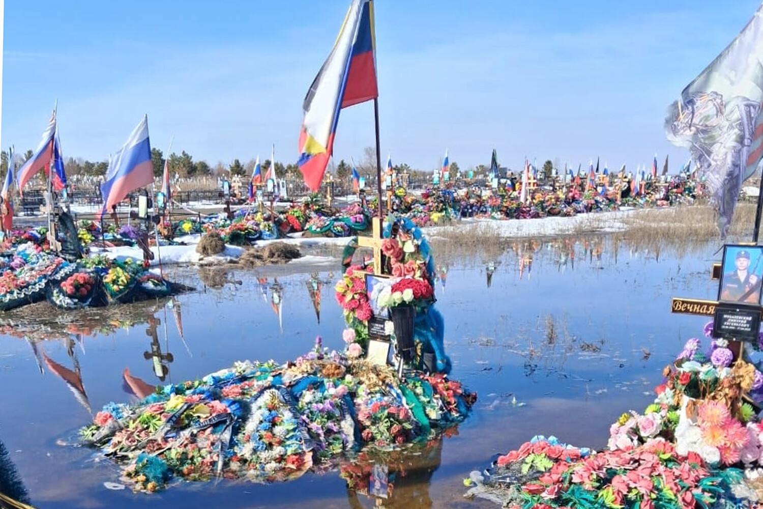 Flooded Cemetery Sparks Outrage in Troitsk as Graves of SMO Soldiers Submerged