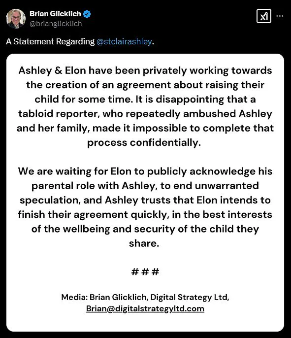 Elon Musk's Baby Mama Feels Jilted and Terrified