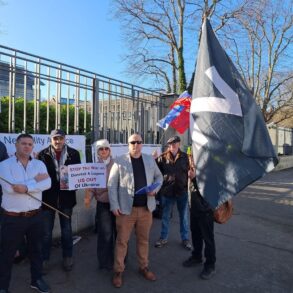 The Truth & Neutrality Alliance Protests at British and American Embassies