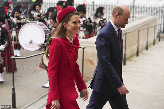Princess of Wales Returns to Commonwealth Day Service in Red Catherine Walker Dress