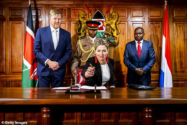 Queen Maxima of Netherlands Dazzles in Red Feather Dress During State Visit to Kenya