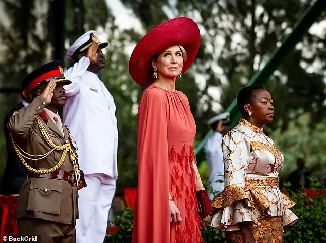 Queen Maxima of Netherlands Dazzles in Red Feather Dress During State Visit to Kenya