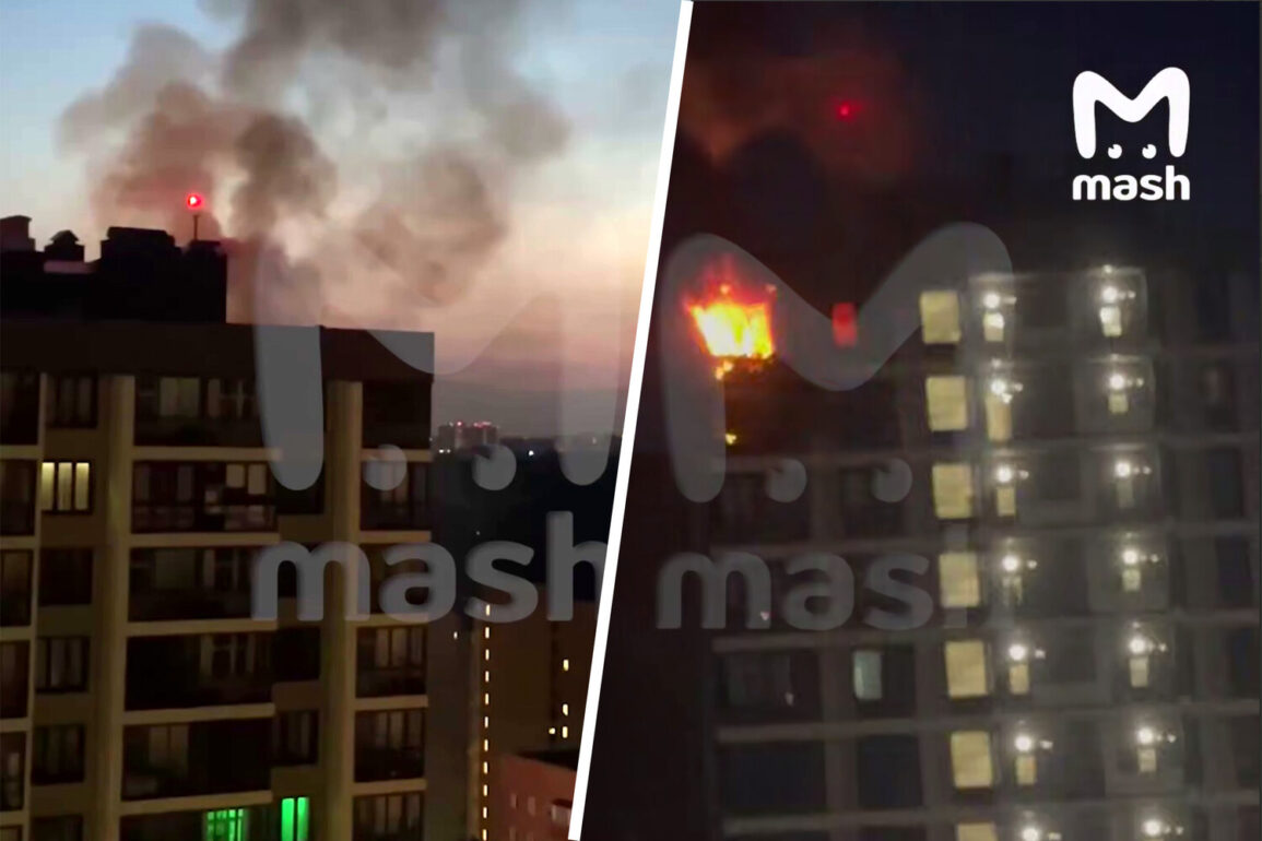 Drone Incident Sparks Fire in Krasnogorsk Apartment Building, Says Telegram Channel Mash: 'A Drone Flew Into the Structure, Igniting a Rapid Blaze'