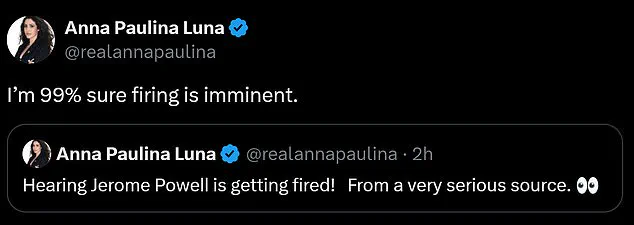Anna Paulina Luna Declares Jerome Powell on 'Thin Ice' as Trump's Critique of Fed Sparks Calls for Accountability
