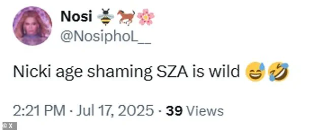 Nicki Minaj's Age Accusation Against SZA Sparks Feud Escalation and Online Controversy