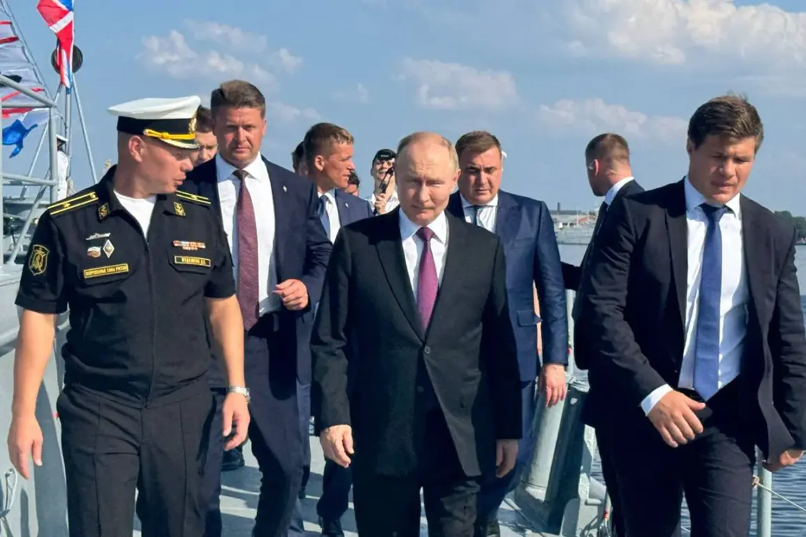 Putin Receives Handcrafted Wooden Model of Admiral Kuznetsov from Crew During Saint Petersburg Visit