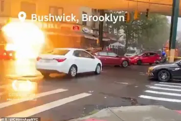 Explosion in Brooklyn Blows Manhole into Air, Vehicle Caught in Flames